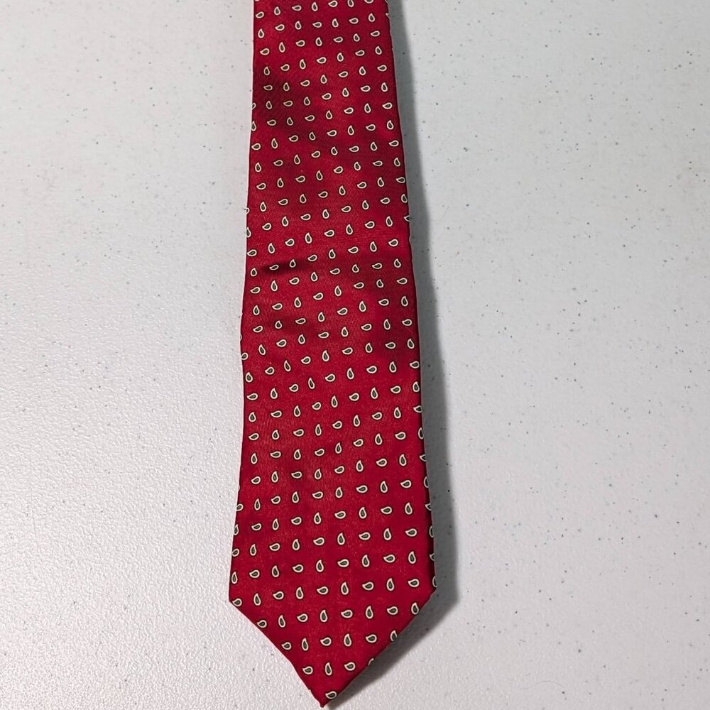 Summit Hill Red Paisley 100% Silk Made In‎ Italy Necktie